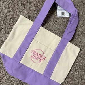 Purple and Cream Tote Bag